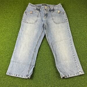 Vintage Sonoma Life Style Jeans 6P Petite Embroidered Pockets Wide Leg Denim